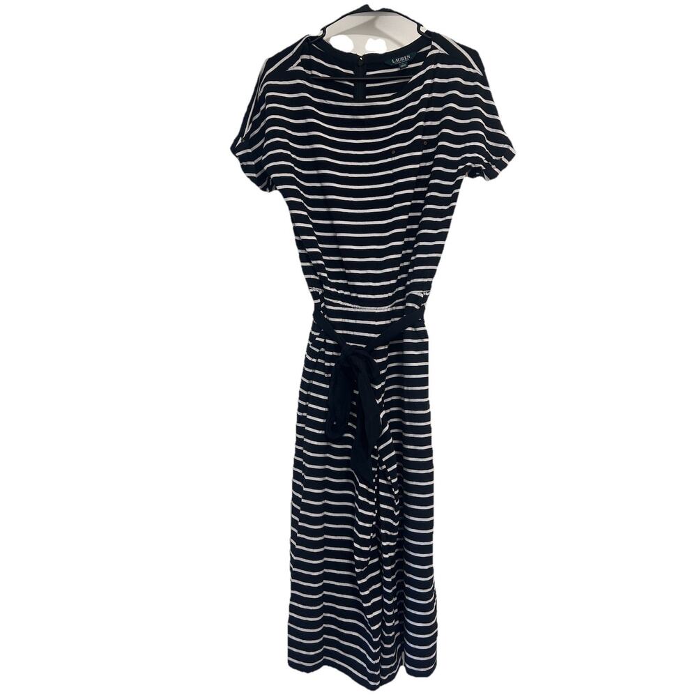 Lauren Ralph Lauren Black And White Striped Jumpsuit. Classic Preppy Size Medium